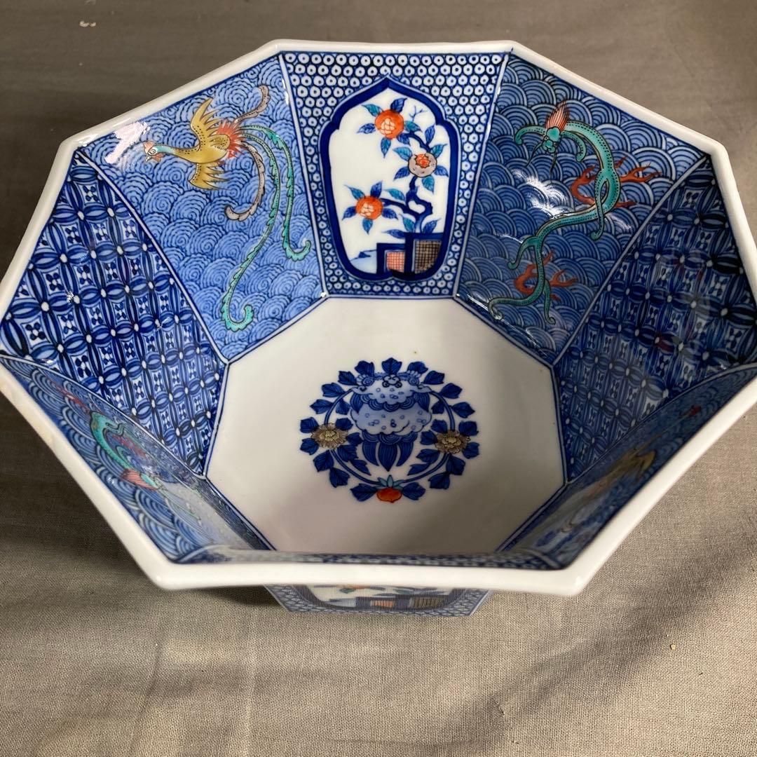 柿右衛門】人間国宝 名窯 十三代酒井田柿右衛門作 染錦地紋割龍鳳凰文