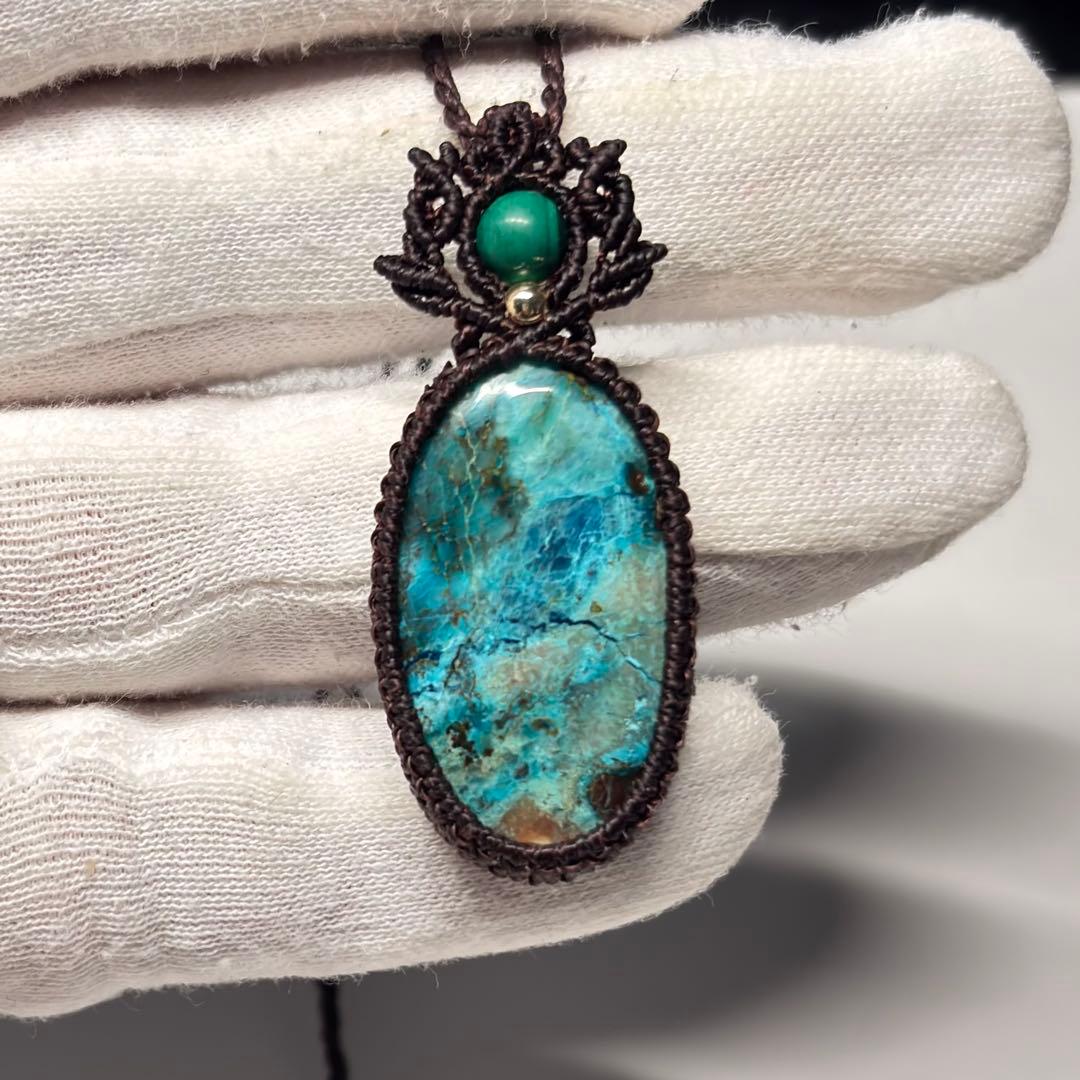 2227 ♡シャッタカイト&ラピスラズリ&マラカイト天然石♡マクラメ