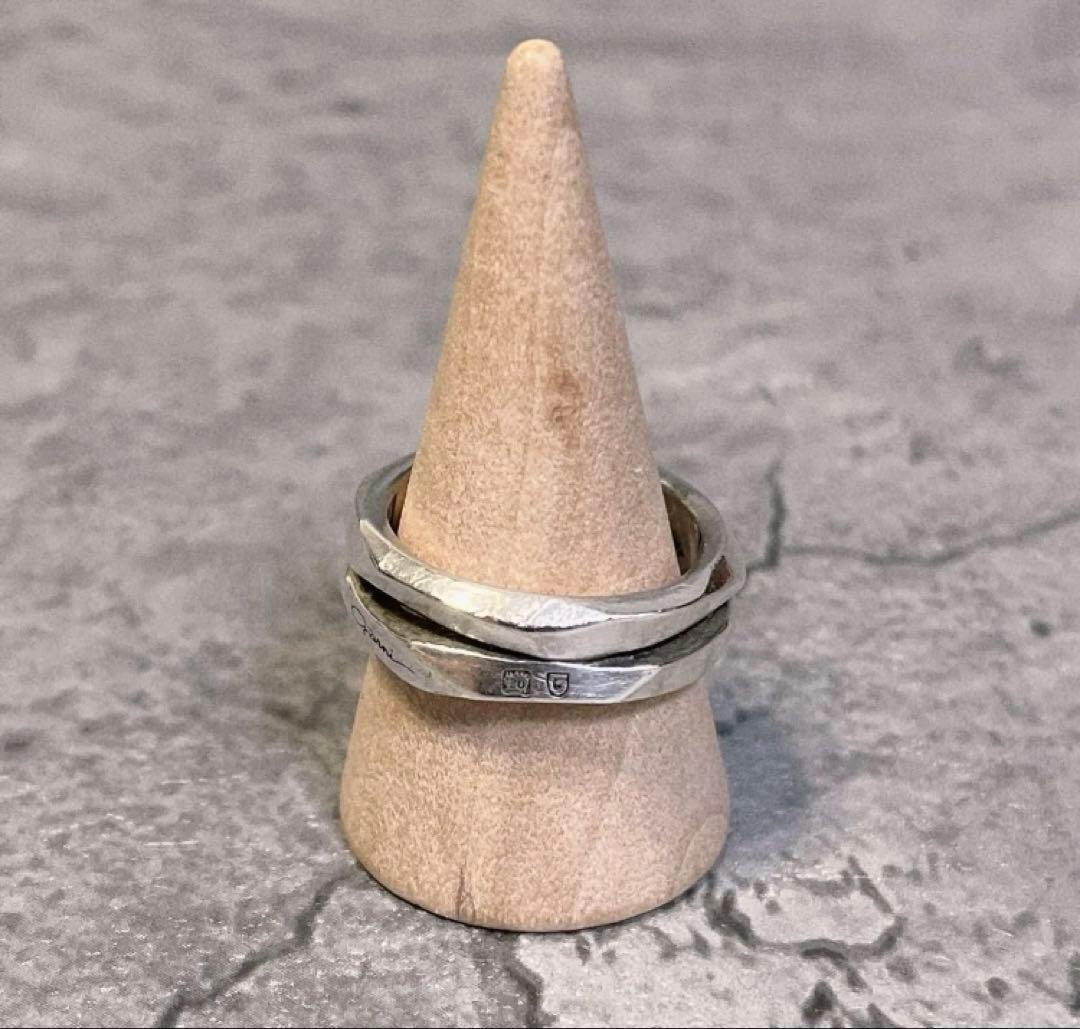 美品 GARNI Crockery Silver Double ring17号