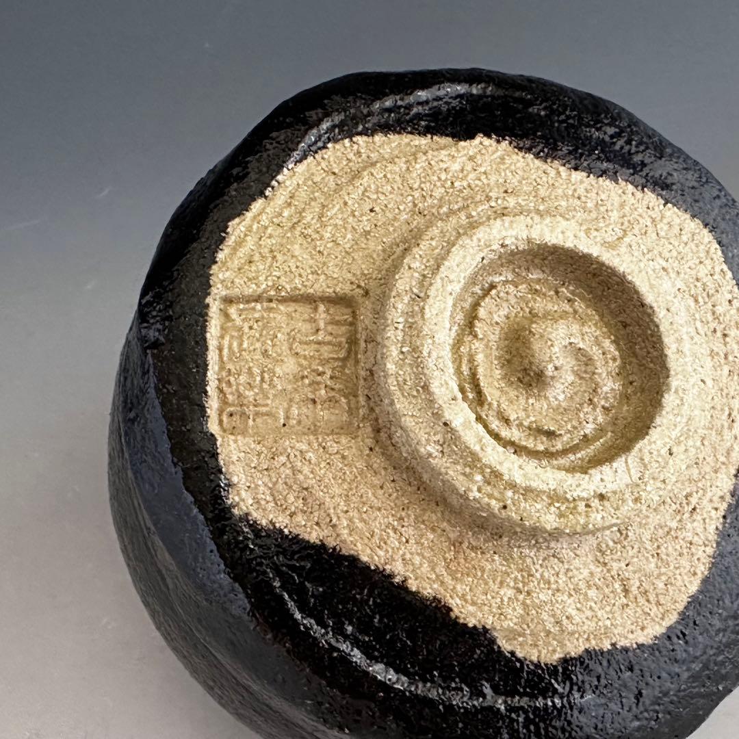 茶道具黒楽茶碗二代小川長楽共箱古希記念楽焼京都濃茶茶会茶事