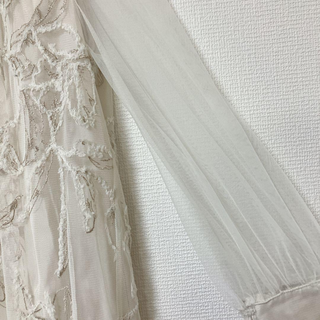 ドリードール　フェザーフラワーチュールドレス オケージョンドレス　エクリュ　M