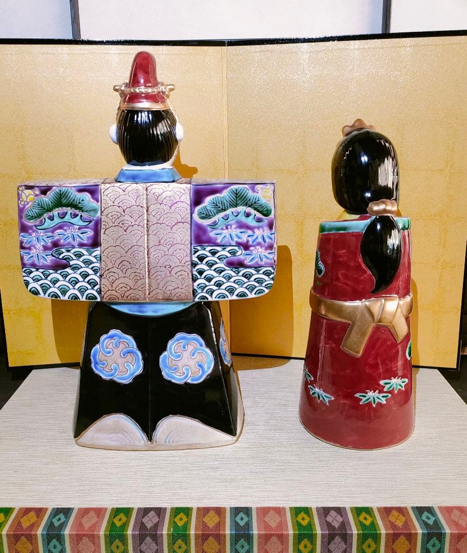 伝統的な雛人形 九谷焼　長峰　陶器製　8号　☆☆値下げ☆☆