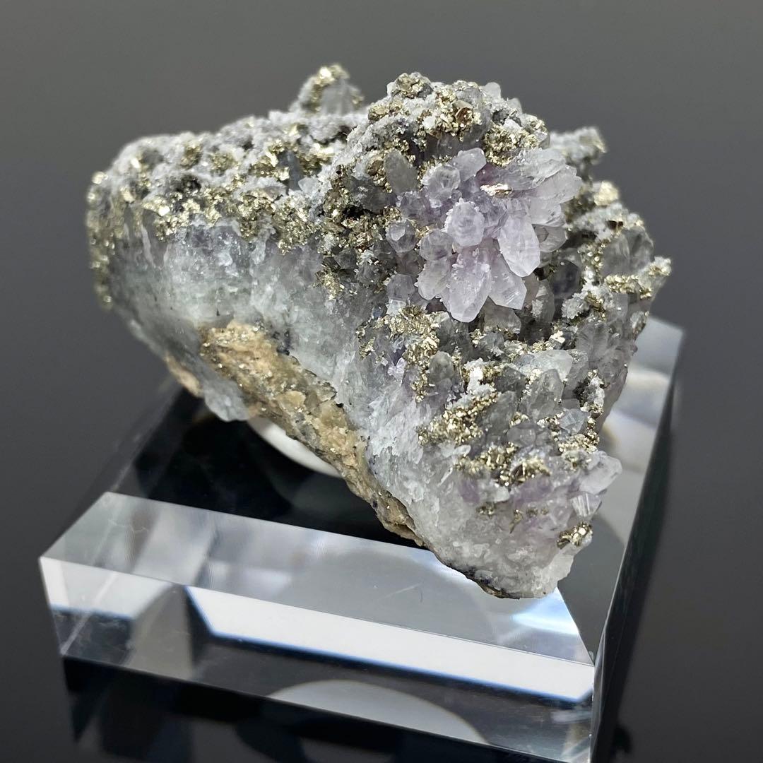 アメシスト パイライト 紫水晶 黄鉄鉱 鉱物標本 天然石 ストーン