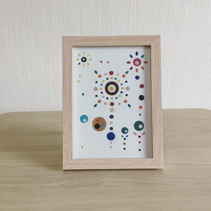 本革の絵画 革絵(かわえ) 「花」