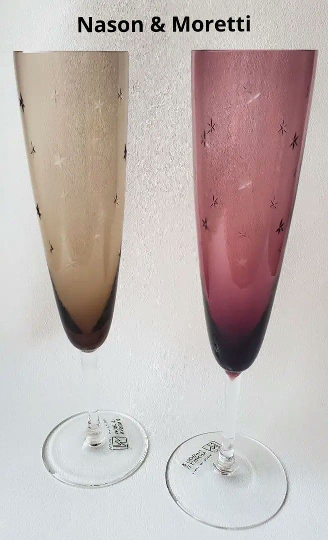 ベネチアングラスNason & Moretti カラフルガラスワイングラス