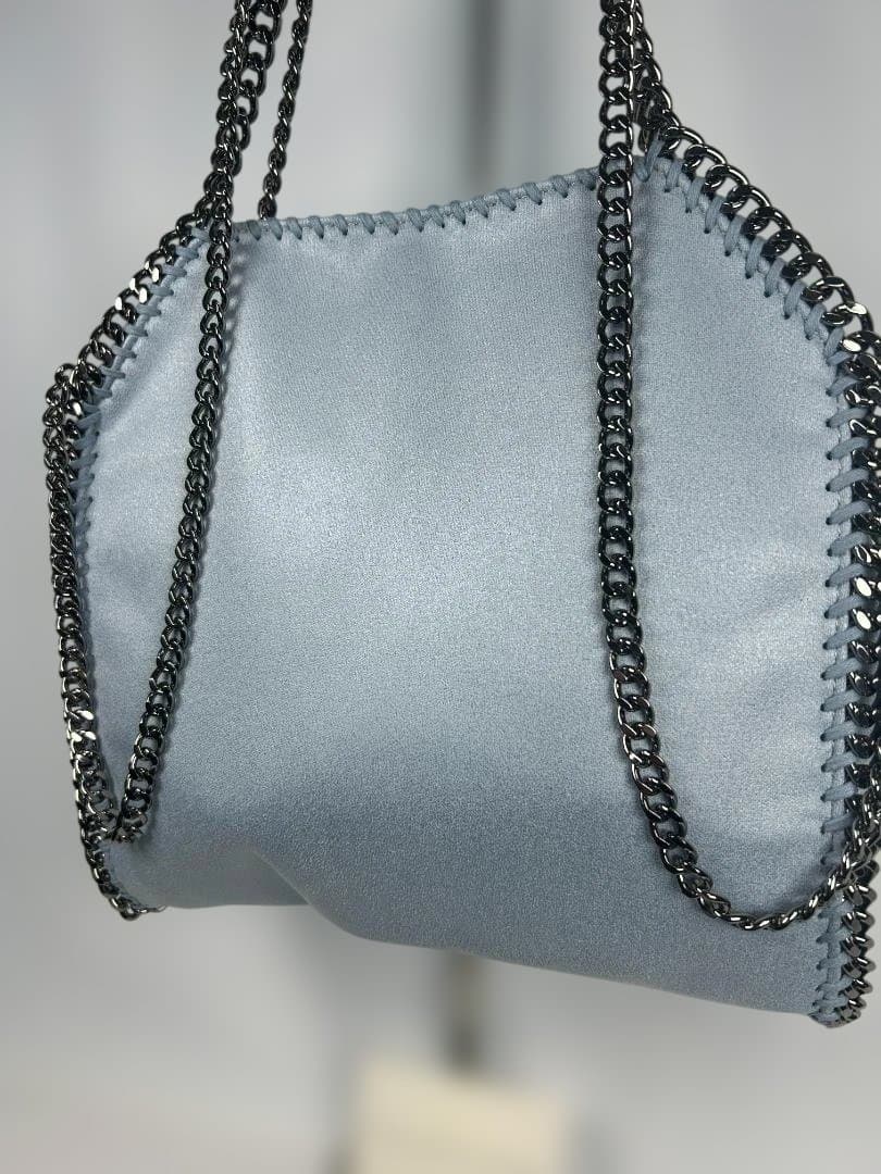 【美品】ステラマッカートニー ファラベラミニ バッグ ライトブルー シルバー