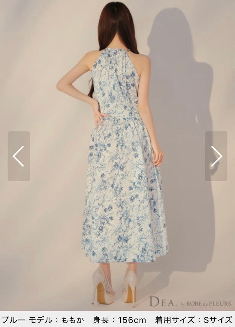 ローブドフルール DEA. 花柄 ホルターネック ドレス ワンピース M