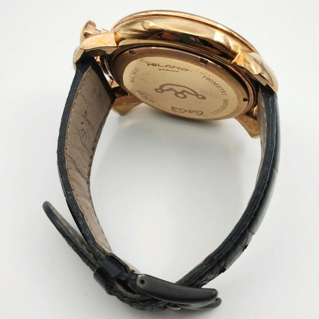 【稼働品】ガガミラノ マニュアーレ48MM クロノグラフ 腕時計