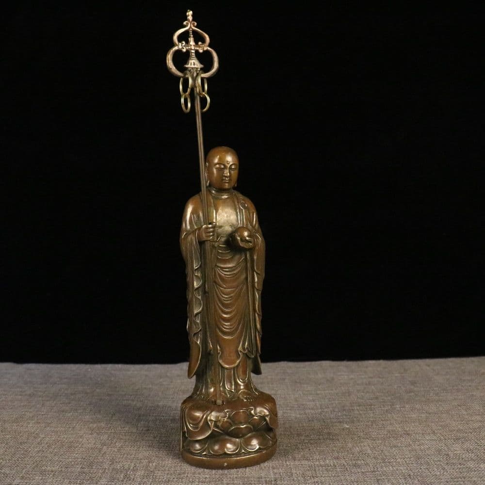 仏教美術 仏像 地蔵王仏像 銅製 銅器 工芸品 美術品 置物