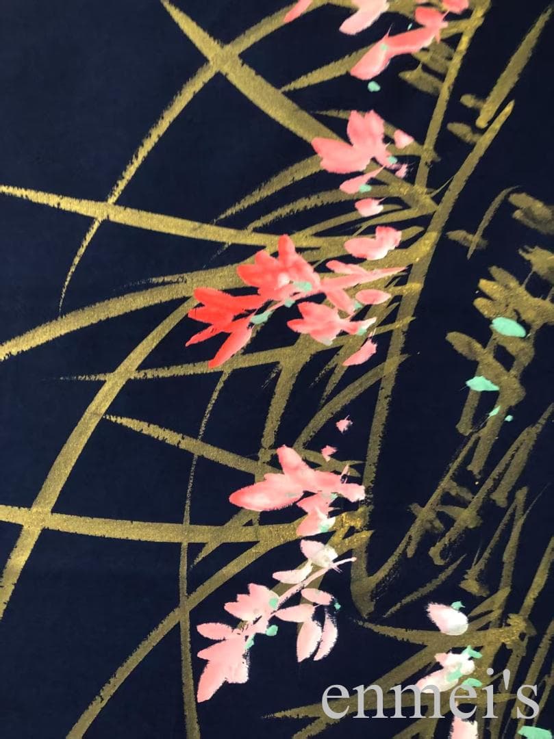 中国古美術・梅兰竹菊 四条屏画芯・黄永玉印款・彩色画・純手描き・宣紙・水印付き