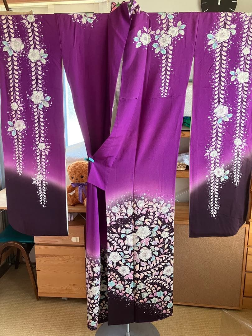 145~159センチぐらいの方が適応サイズ】白地振袖フルセット