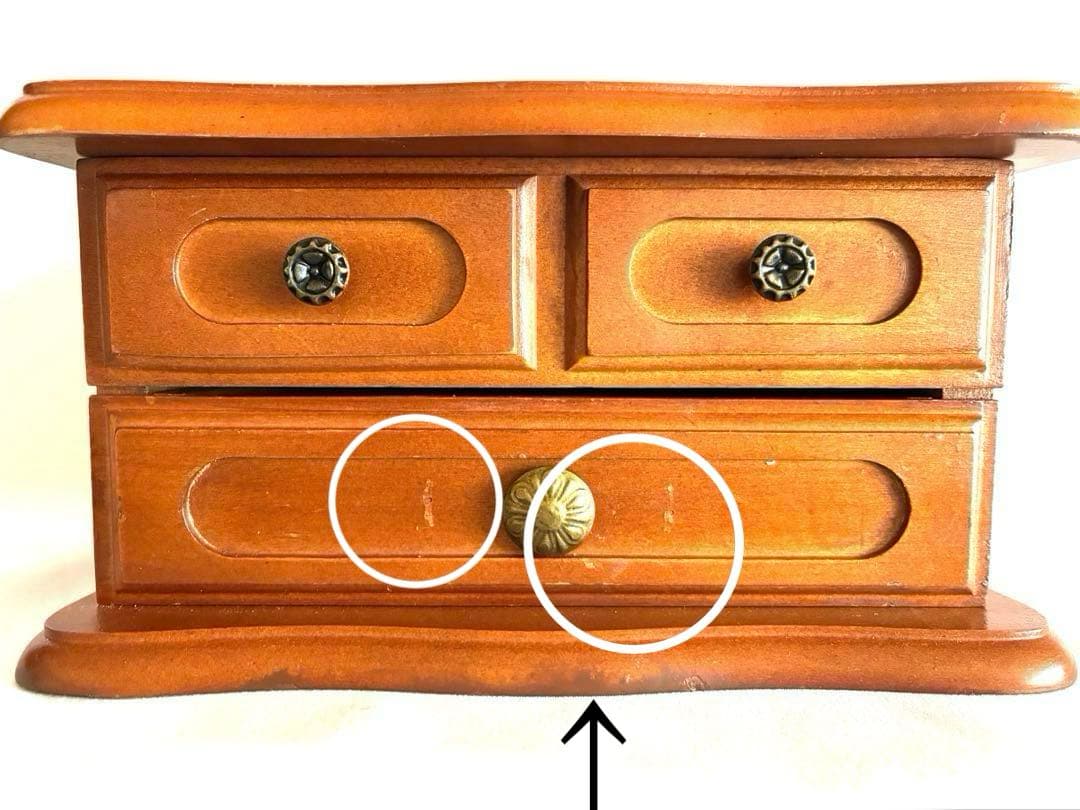 木製 ジュエリーボックス ミラー付き アンティーク 昭和レトロ - メルカリ