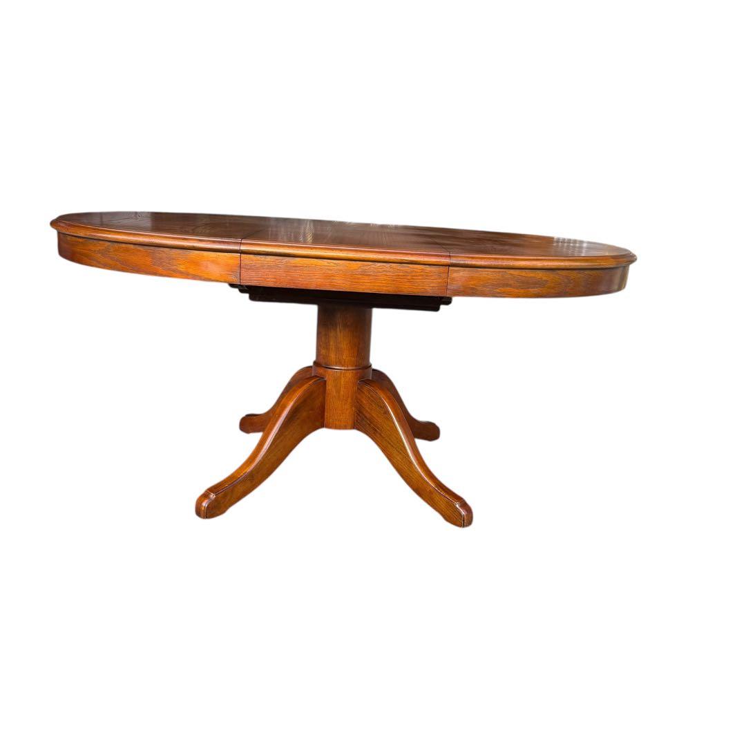 HR847 三越ブルージュ　拡張テーブル　ダイニングテーブル　丸　円　楕円