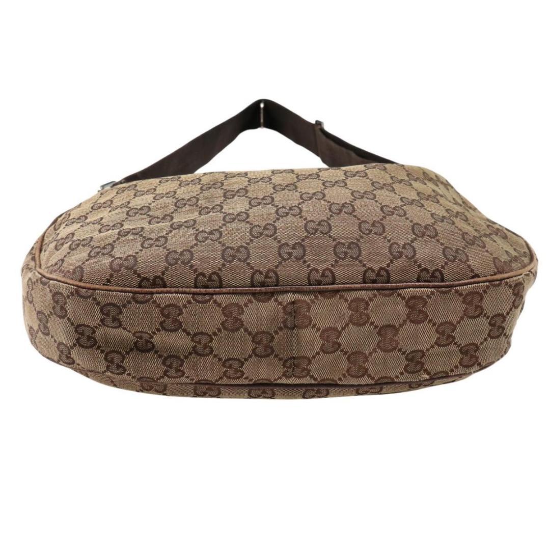 GUCCI グッチ GGキャンバス ハーフムーン　ワンショルダーバッグ 金具　茶