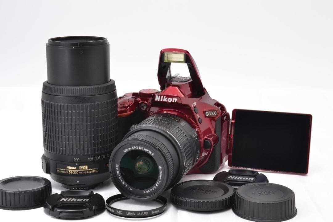 ニコン Nikon D5500 希少RED ダブルズーム カメラバッグ付 - メルカリ