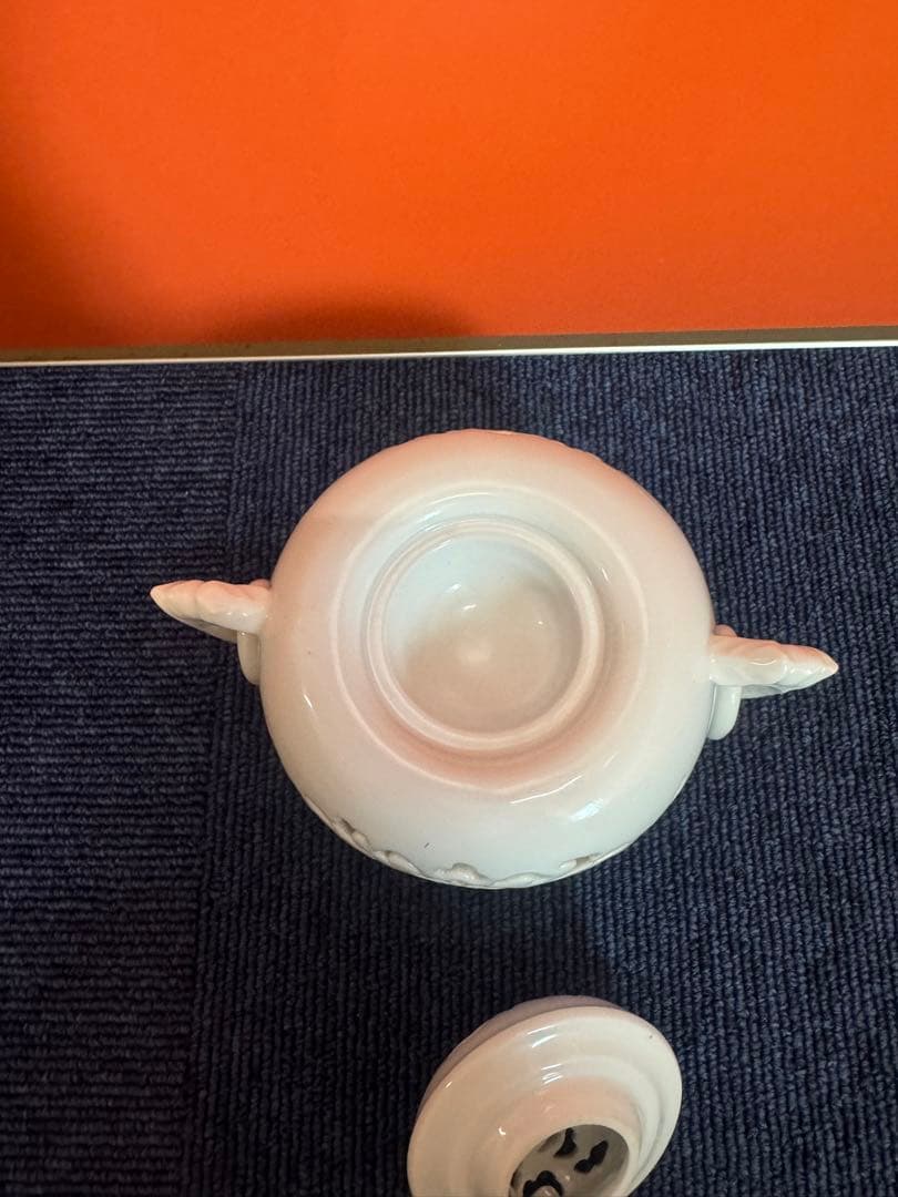 1973 杉原一壷 白磁 透かし 三足 香炉