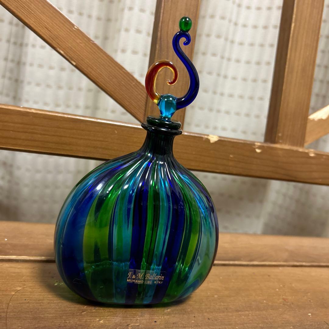 F & M Ballarin ヴェネチアンガラス 香水瓶大 ムラーノ 工芸品 F & M