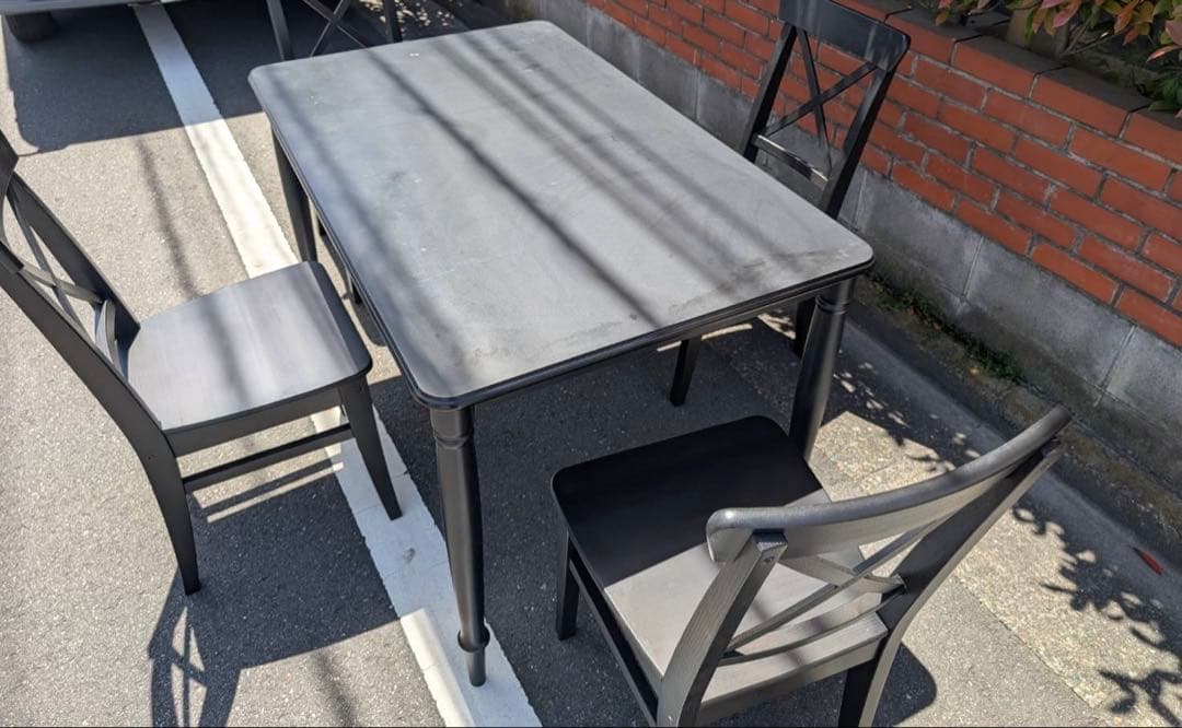 adl almira 　IKEA ダイニング5点セット　4人掛け　ブラック