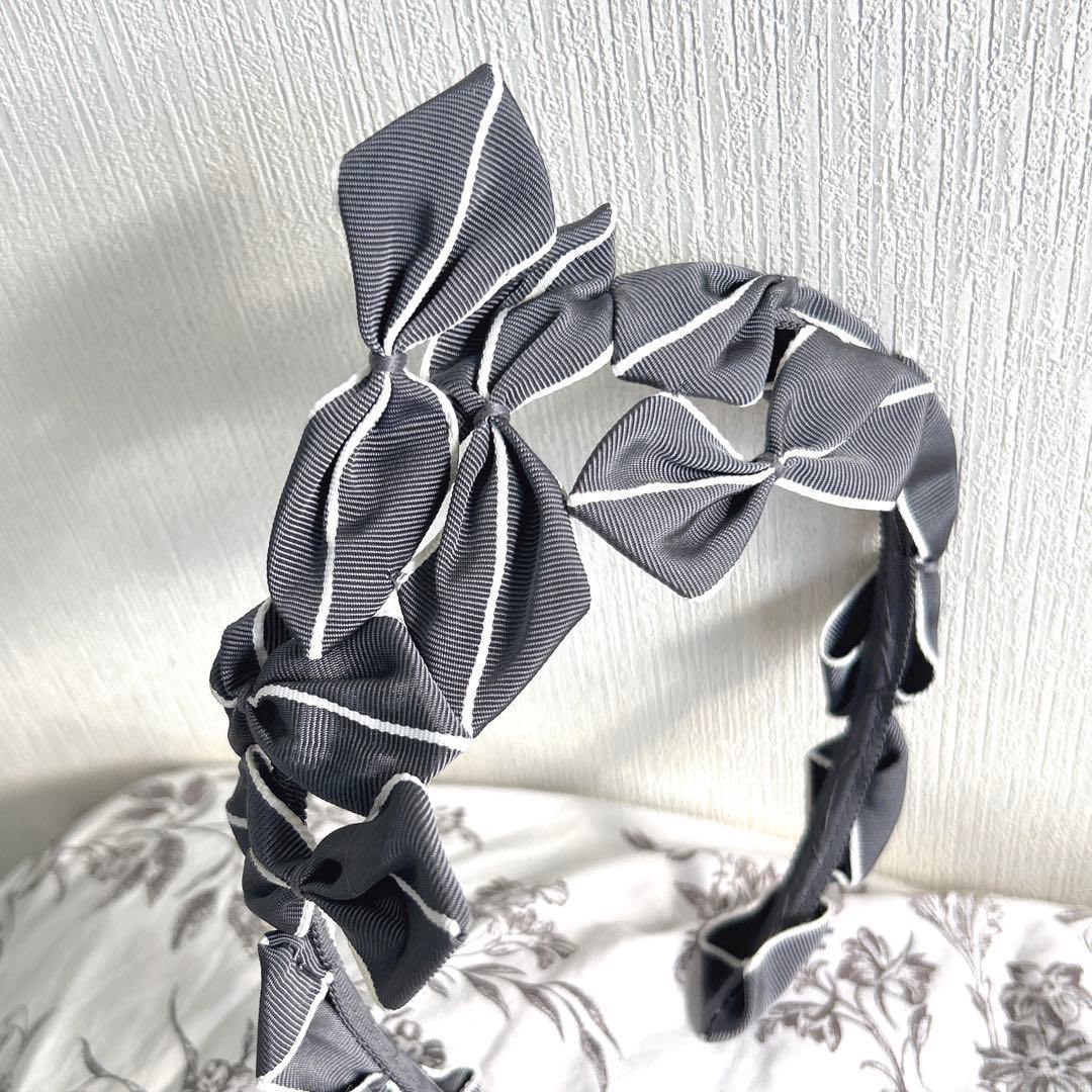 【Jennifer Ouellette】リボン カチューシャ（グレー）【百貨店】