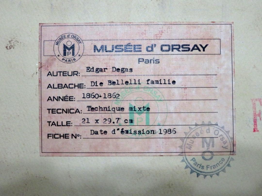 エドガー・ドガ ベレッリ一家 ミクストメディア 油彩 水彩 肉筆