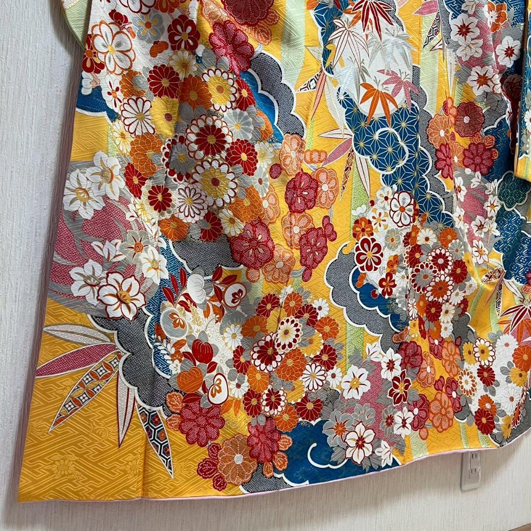 KJ2519 振袖 身丈169.5cm 正絹 着物 成人式 トールサイズ