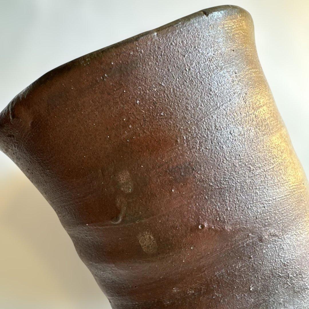 【故島武巳】南蛮焼.穴窯.希少品.焼締め按瓶と湯呑みのセット