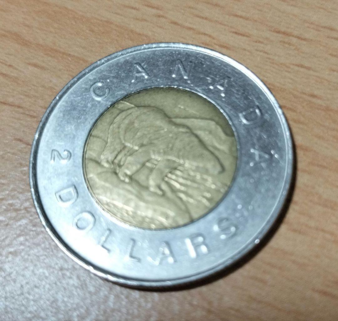 カナダ 2ドル硬貨 旧貨幣 1996年 カナダドル エリザベス女王