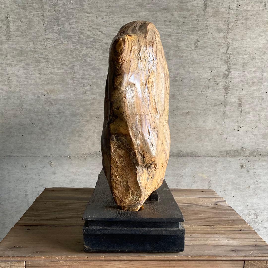 木化石 珪化木 天然 大型 置物 オブジェ 花器 フラワーベース 台座付