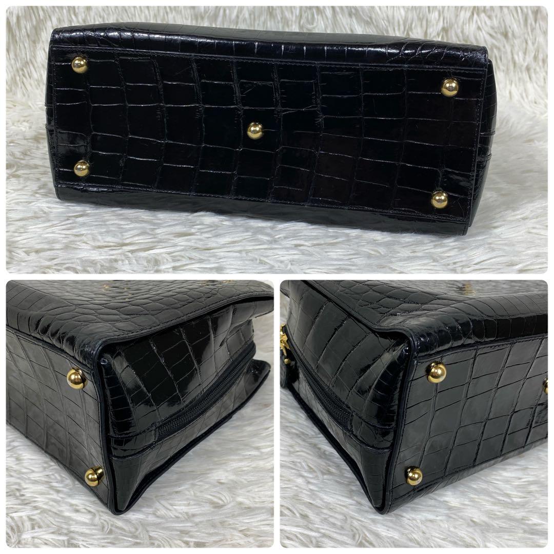 『sanpo』JRA シャイニングクロコ ハンドバック