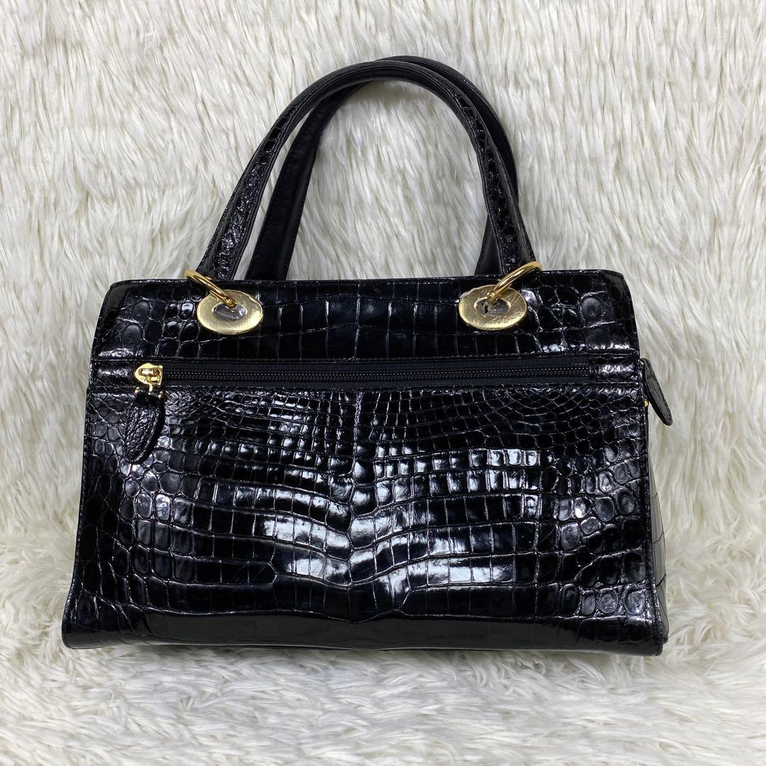 『sanpo』JRA シャイニングクロコ ハンドバック