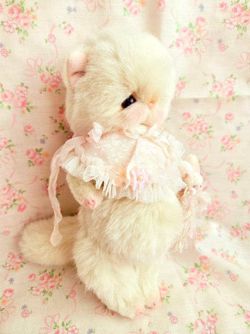 作家 ぬいぐるみ テディベア 猫 アートドール 子猫のきなりちゃん