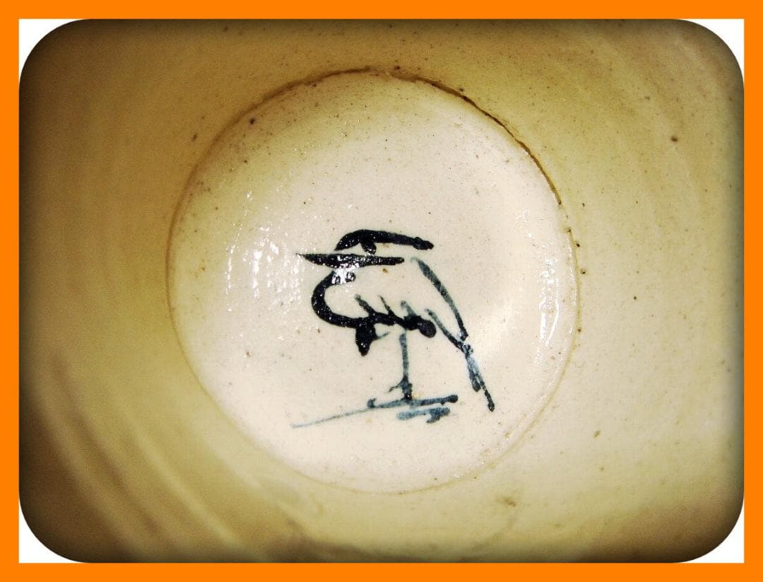 802『染付 鷺 柳 蕎麦猪口』 /骨董品 古美術 アンティーク 古玩