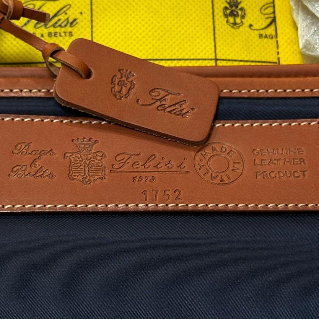 [新品未使用/ 定価¥60,500] Felisi 本革 ネイビービジネスバッグ