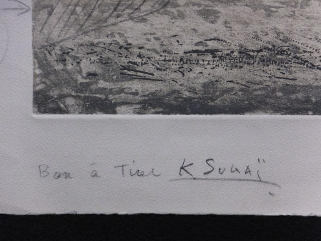 BAT希少作品 菅井 汲 直筆サイン『雲 スガイ最大の緊張』エッチング0723J