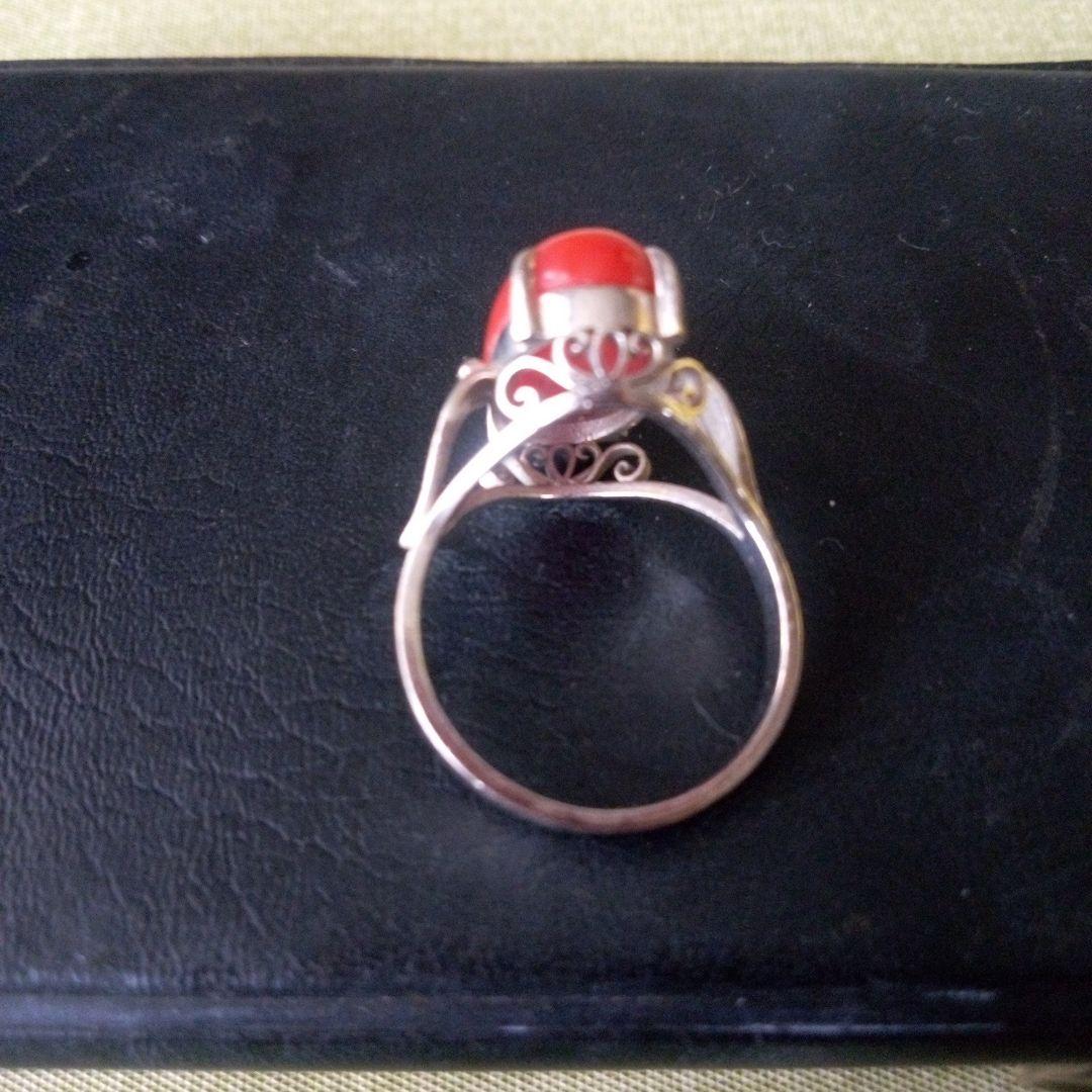 赤珊瑚K14WG指輪