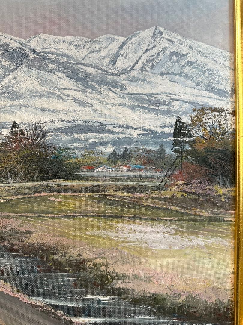 佐田光 肉筆　真作油彩画 絵画　妙高高原 キャンバス画　インテリア
