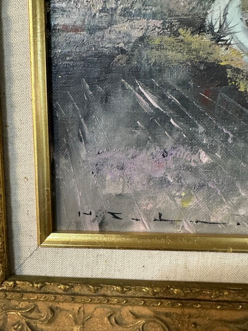 佐田光 肉筆　真作油彩画 絵画　妙高高原 キャンバス画　インテリア