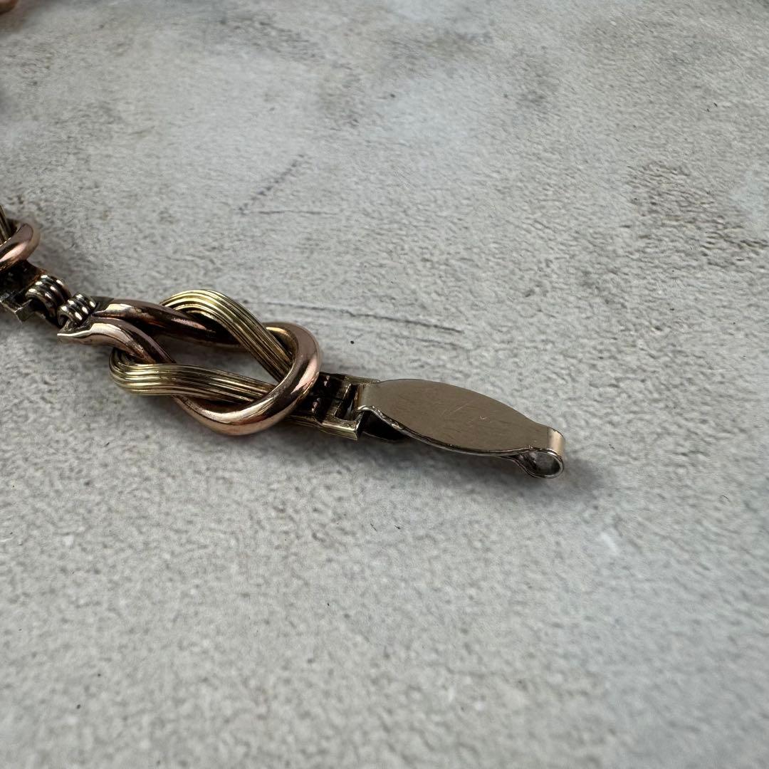 ヴィンテージ ノットリンクブレスレット 12K シルバー925 イタリア製