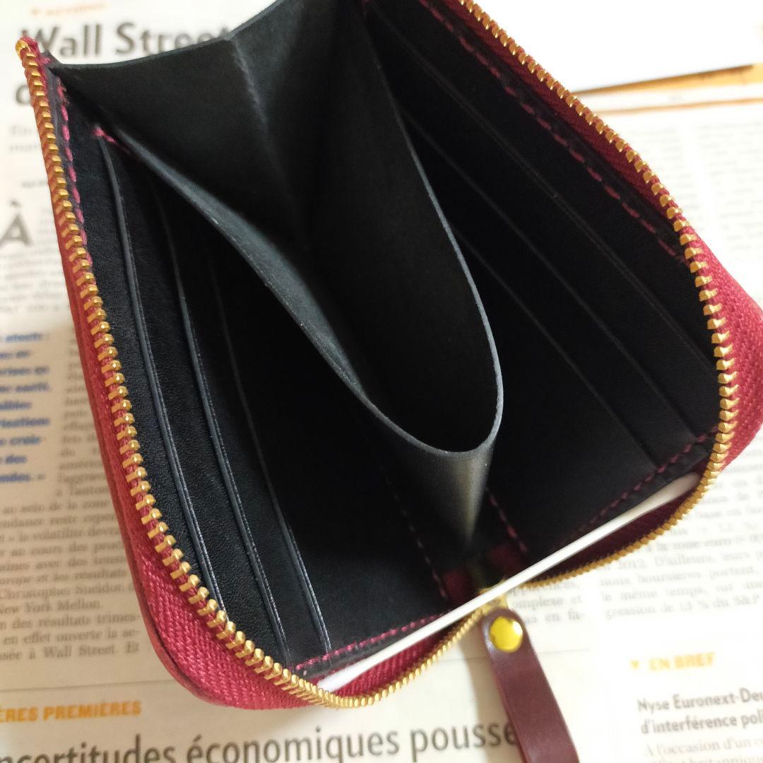 【山吹の里】ルガトショルダー　ワイン　L字ファスナーウォレット