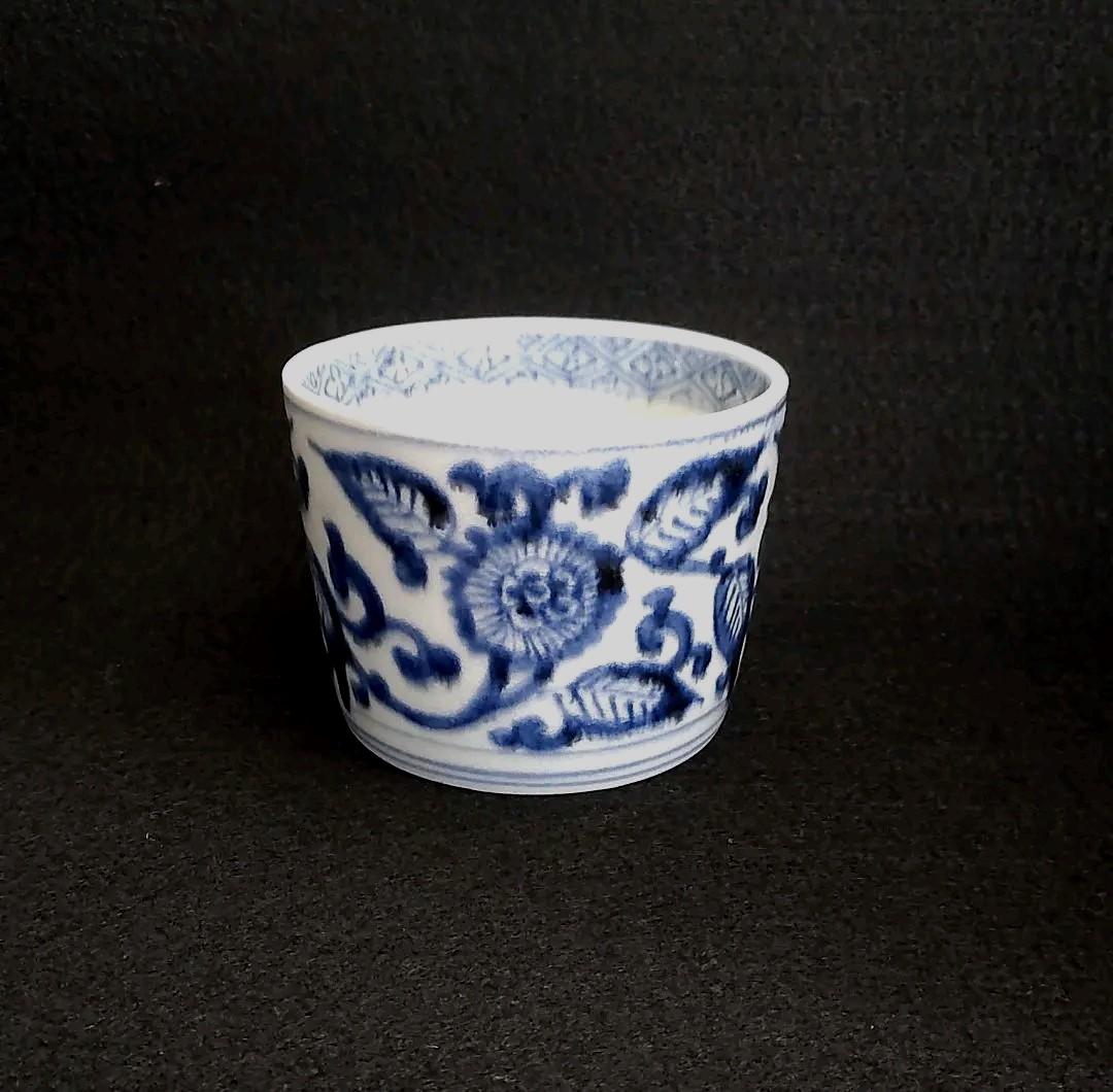 古伊万里 染付 蕎麦猪口 注文 ys7063438; 古伊万里 染付 花唐草 蕎麦猪口【