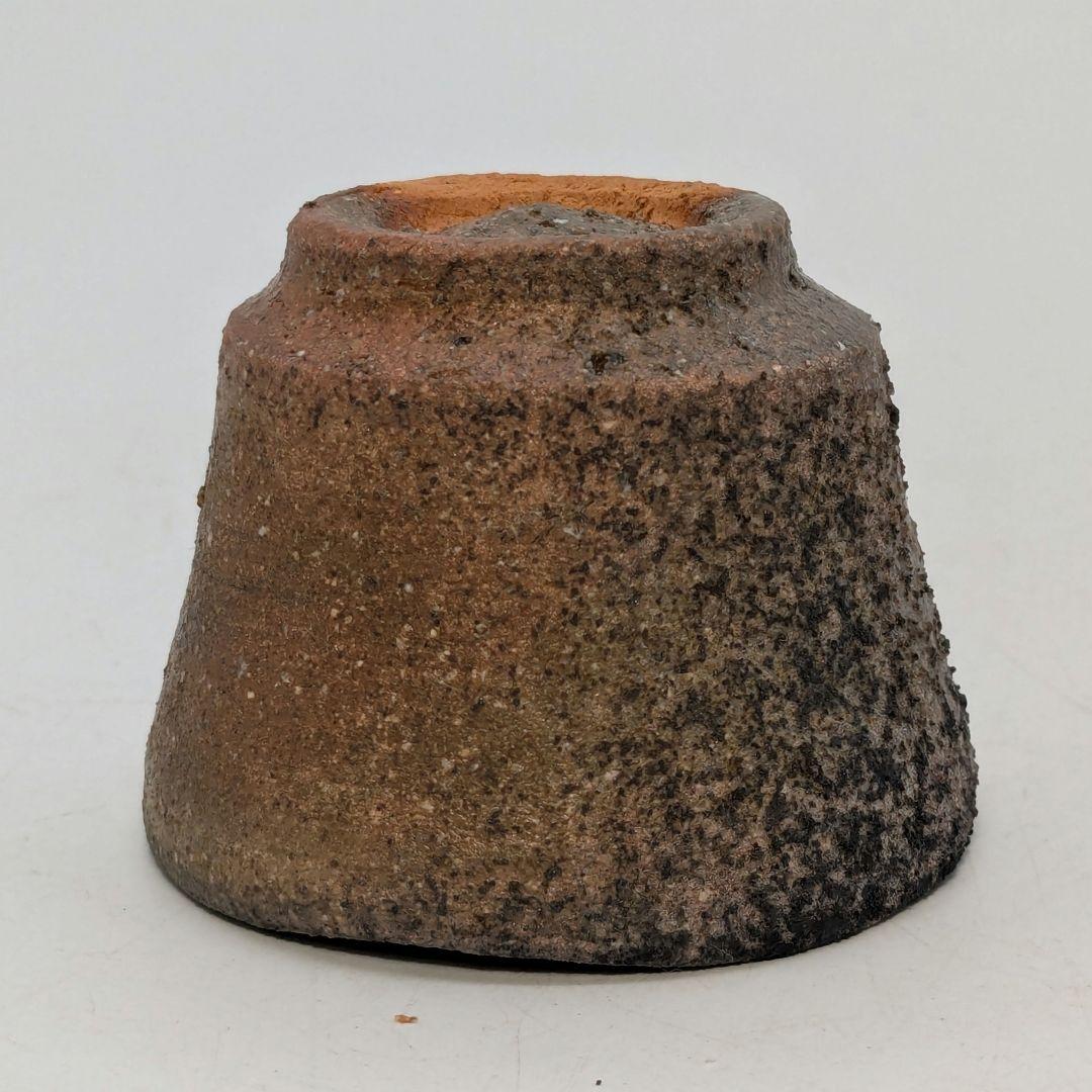 備前市無形文化財 柴岡信義 備前焼 窯変ぐい呑B 共箱共布栞