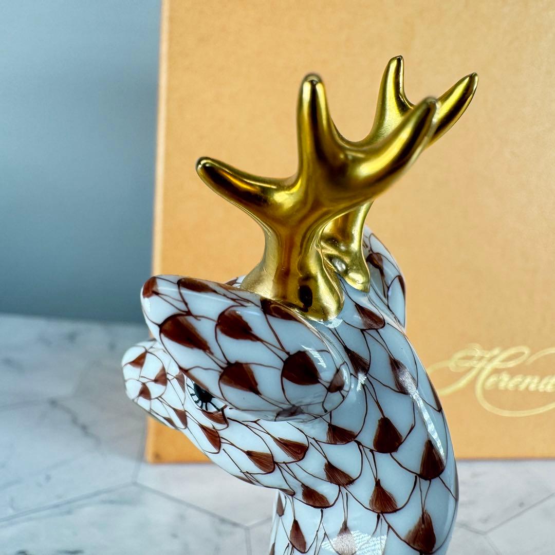 DA1294 ヘレンド herend トナカイ シカ 鹿置物 陶器 フィギュリン