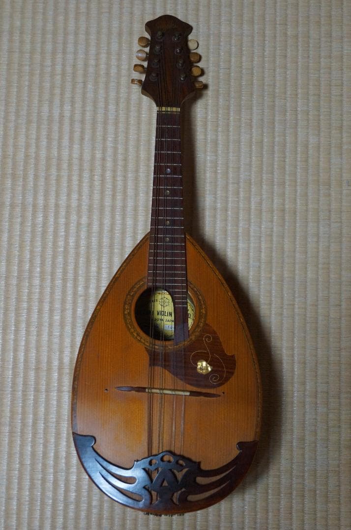 バイオリン マンドリンSUZUKI 弦楽器螺鈿象嵌葉紋No.226 1966年製