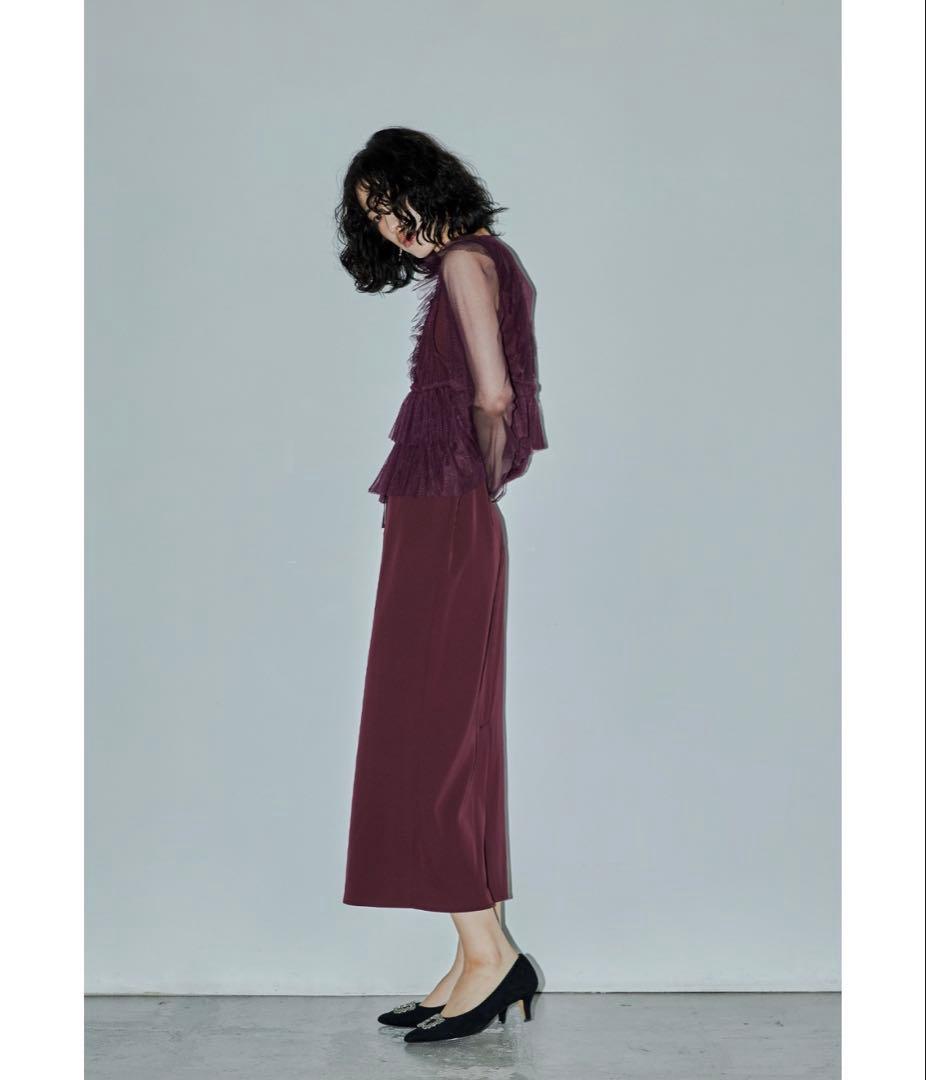 期間限定値下げ】niana フリルペンシルドレス ボルドー