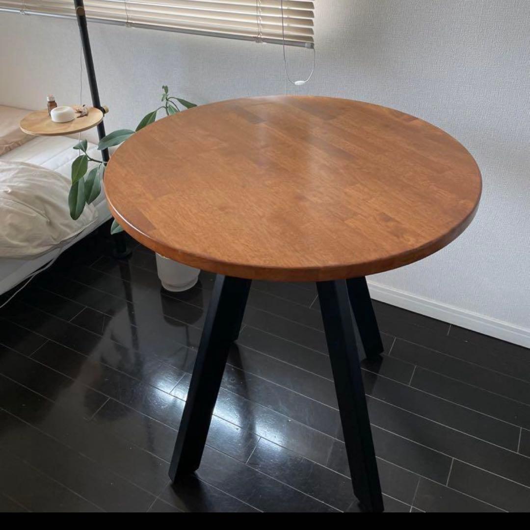 【4/12発送限定値下】KANADEMONO天然木製テーブル70cm