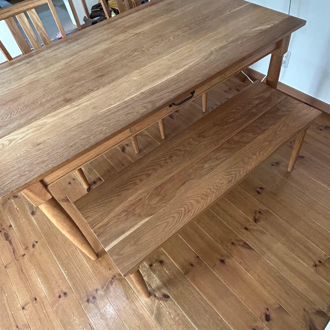 オーク材 ダイニングテーブルセット 4人掛け