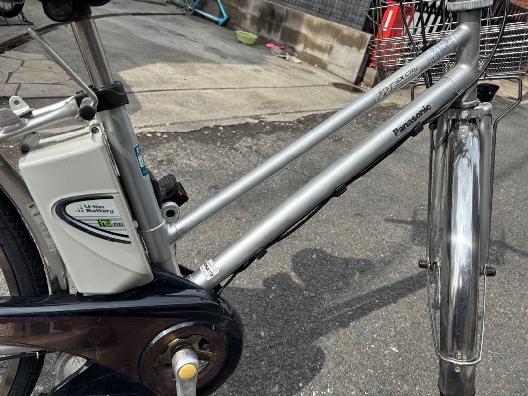 Panasonicパナソニック電動アシスト自転車 シルバー バスケット付き
