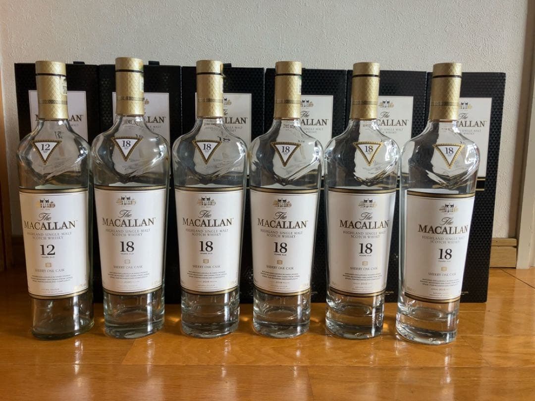希少！ マッカラン18年 空箱 6本セット 専用段ボール付き MACALLAN