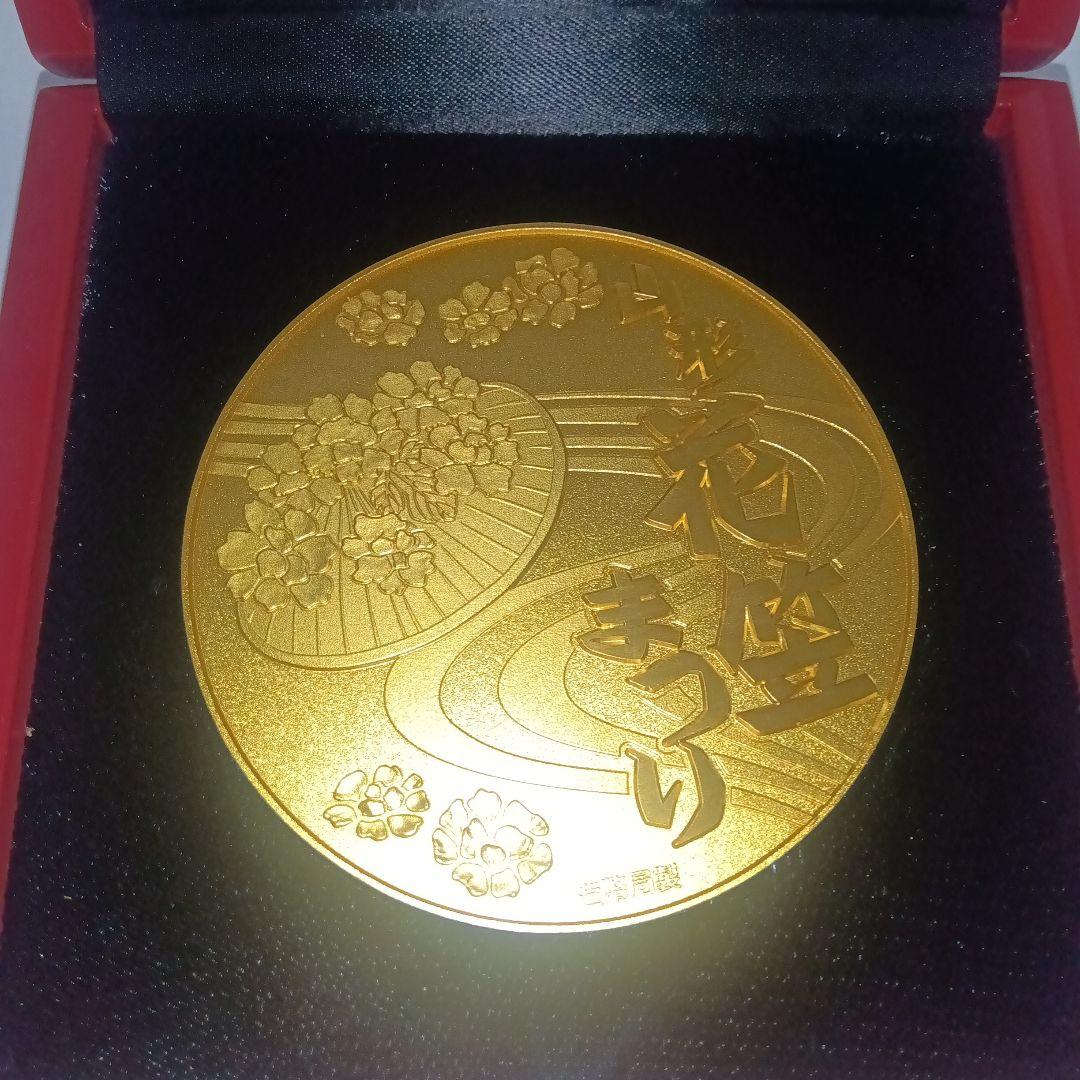 希少】 七宝章婢 日本の祭りシリーズ 山形 花笠まつり 純銀 記念メダル