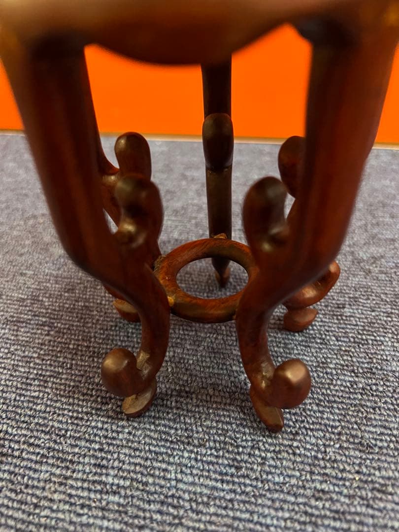 1453 花梨 唐木 天然木 ミニ花台 飾台 香炉台 中国美術